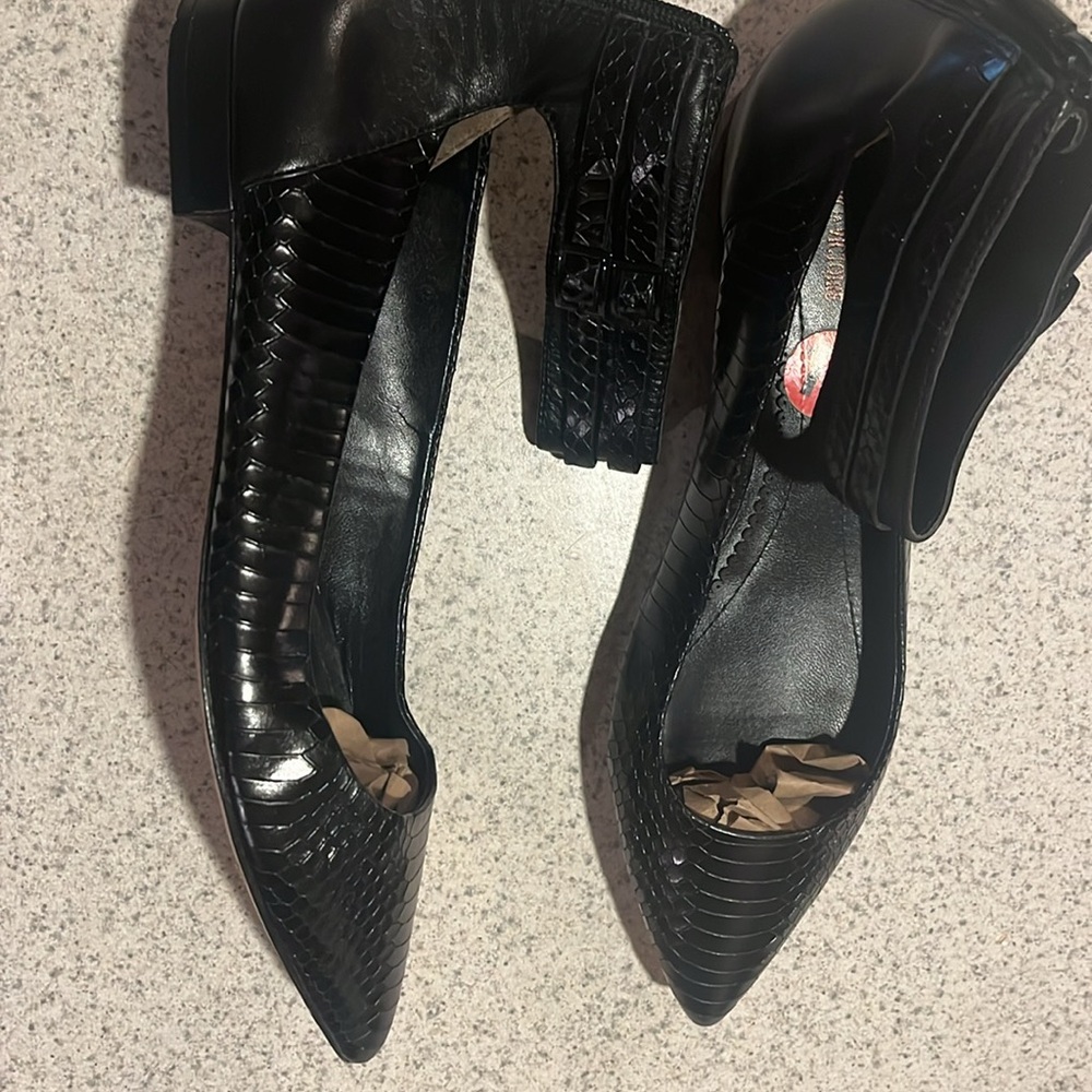 Pour la Victoire 100% black croc leather half a inch heel hight - Picture 3 of 8